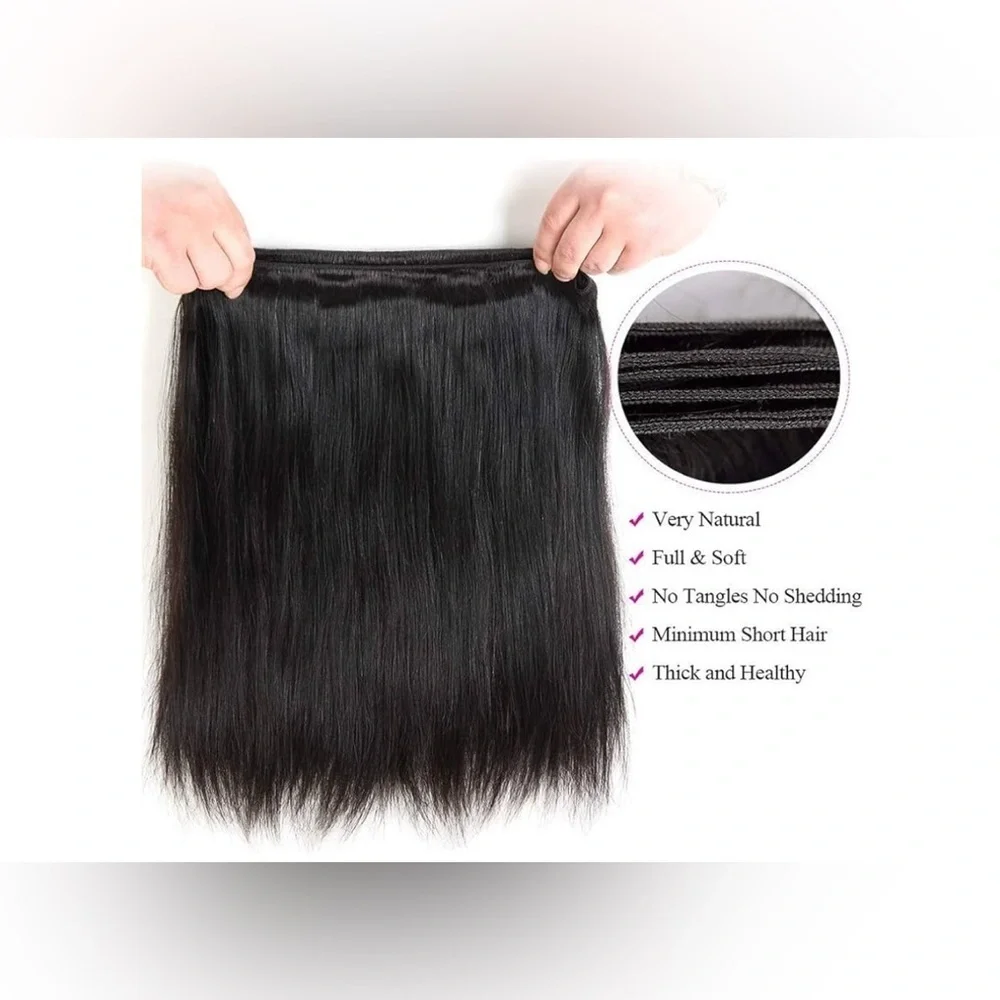 Human hair Blend 10 In & 12 In Bundle Lot Black Straight Hair | 6 pieces lot!